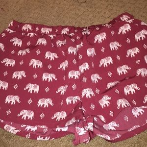 Maroon elephant shorts
